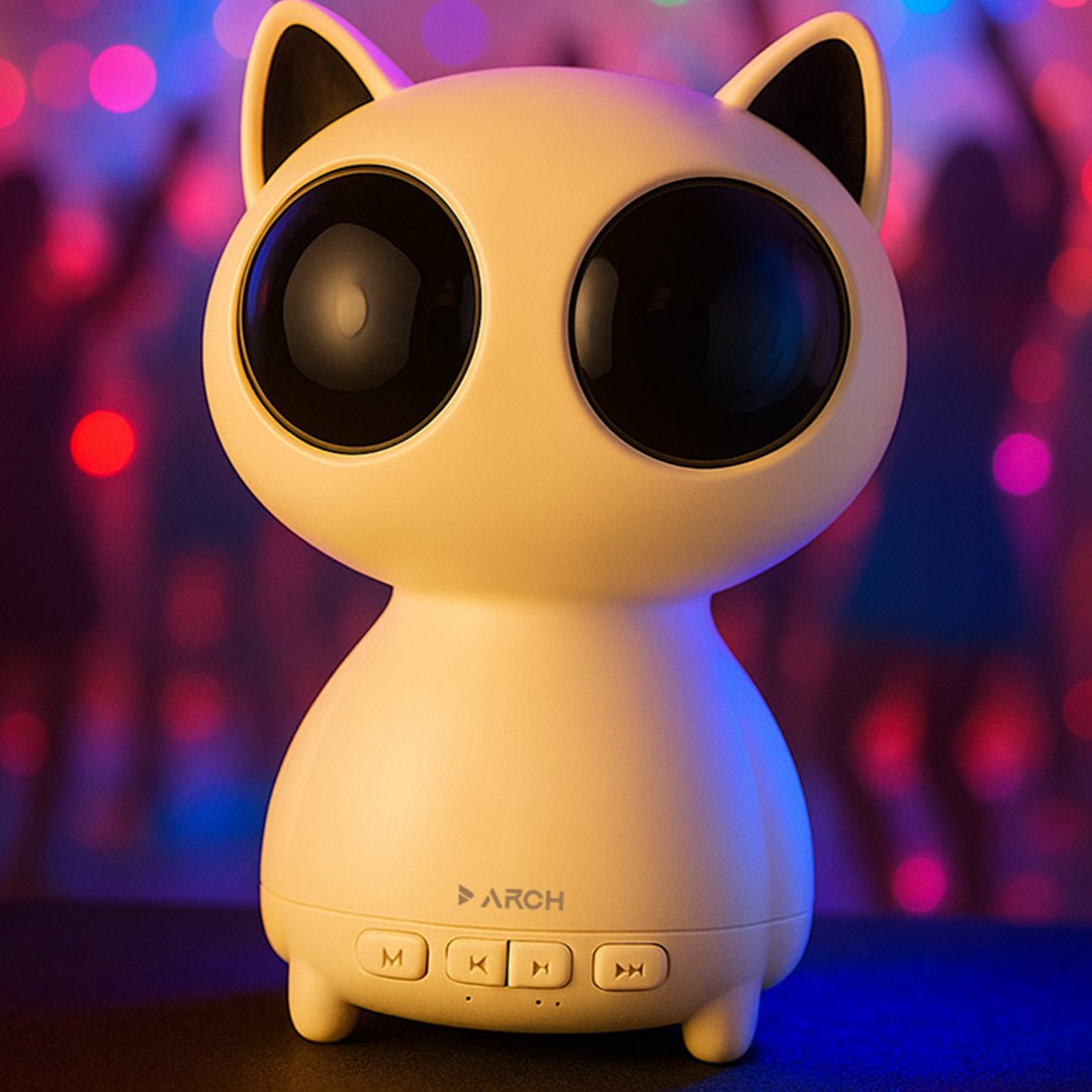 Arch CatBeat Bluetooth Speaker – 52mm Wireless Portable Speaker with 24Hr Battery, Smart Buttons & Deep Bass Sound