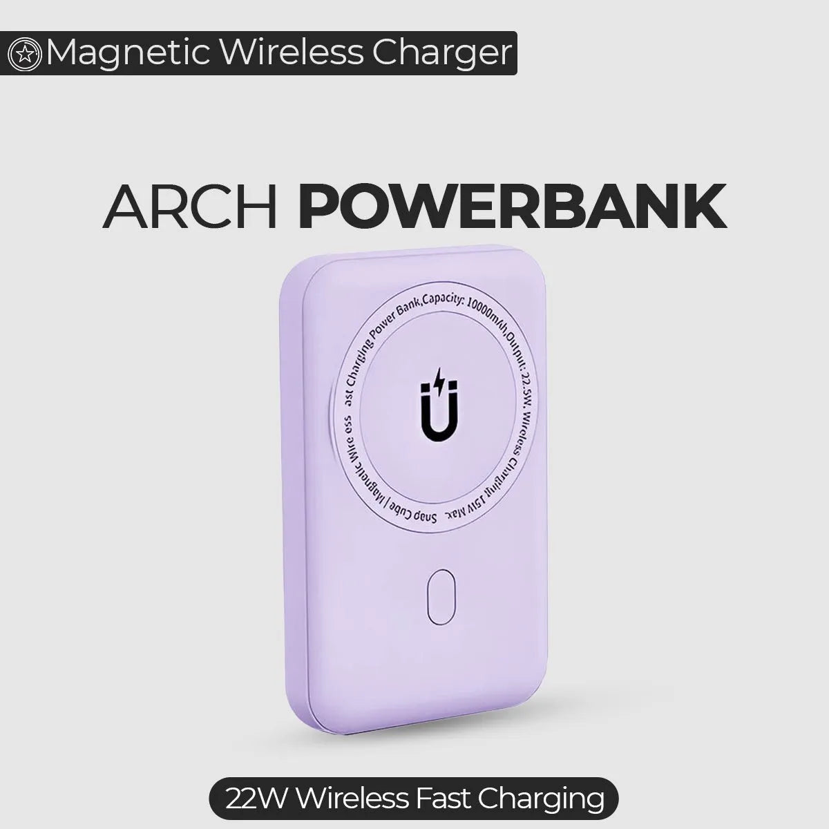 ARCH Wireless Magnetic Powerbank front view