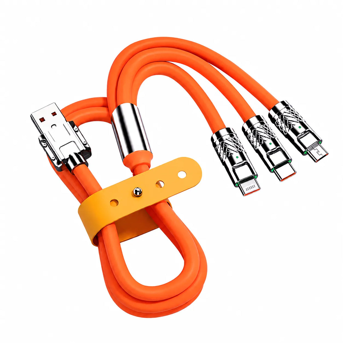 3-in-1 charging cable with multiple connectors