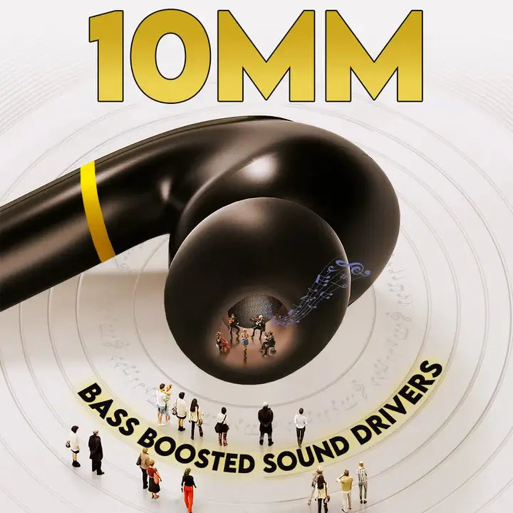 Arch Noir Bluetooth earbuds with 10 MM Frequency 