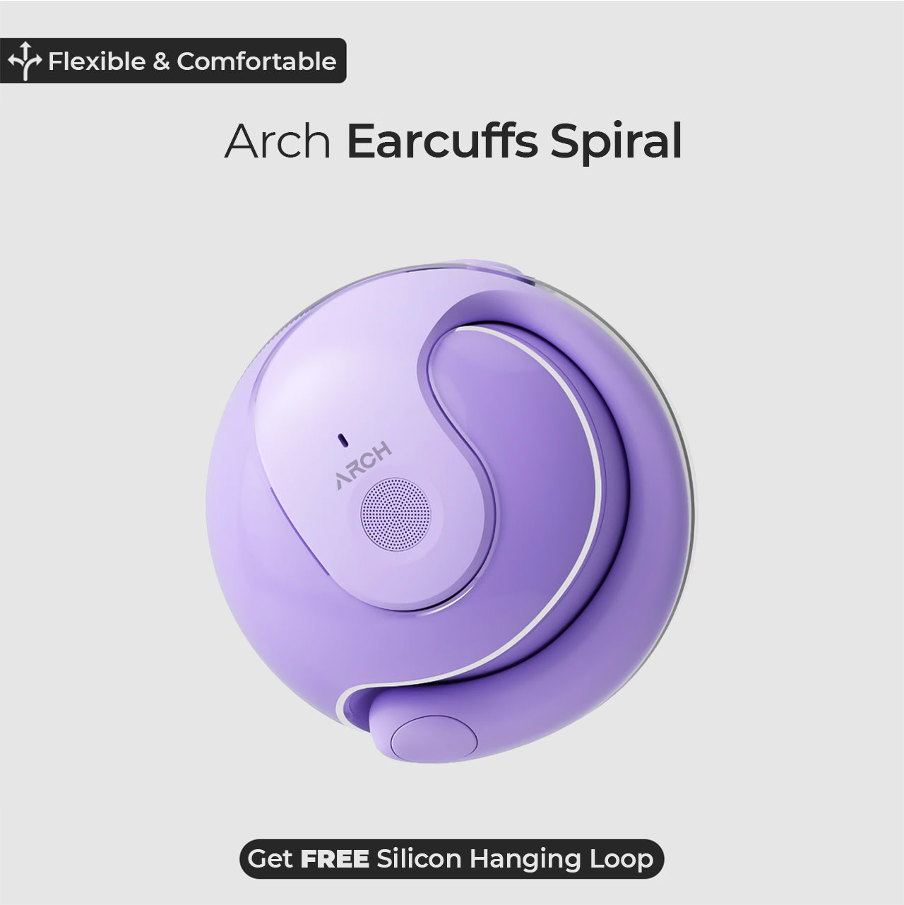 Arch Earcuffs Spiral Open-Ear Wireless Earbuds with 16mm Drivers & IPX7 Waterproof