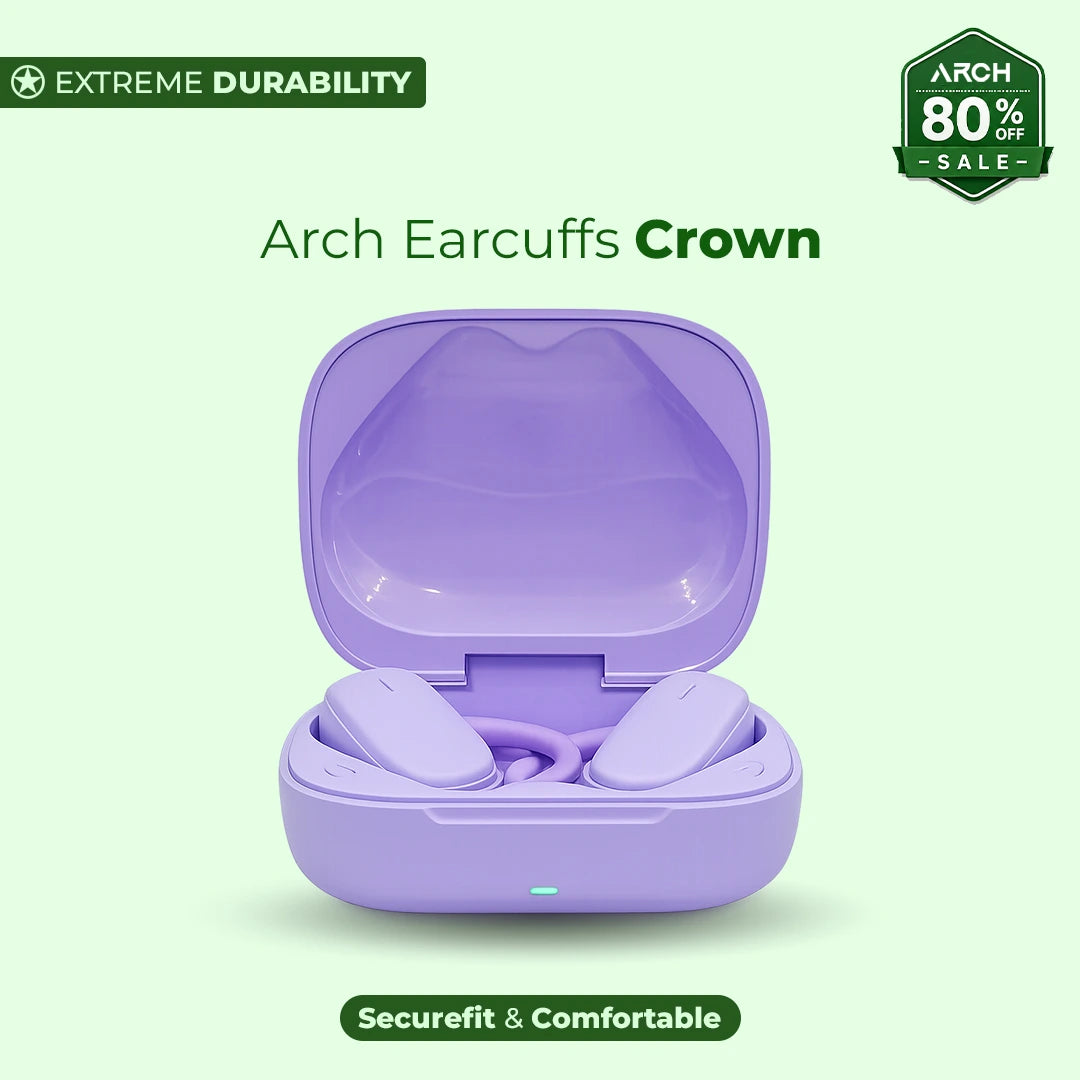 Arch Earcuffs Crown Open-Ear Bluetooth Earbuds – TWS Wireless Earcuff Earphones
