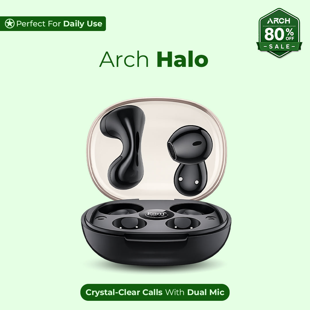 Arch Halo Earcuffs Earbuds – Open-Ear True Wireless with ENC & Dual Mics